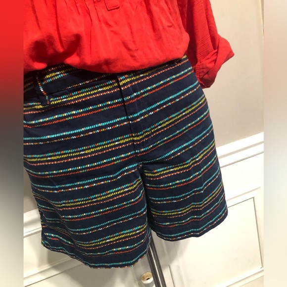 Colorful Striped Navy Bermuda Shorts - Picture 2 of 4